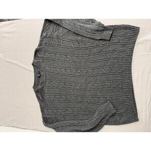 Dockers Mens Heavy Cable Knit Sweater Grey XXL